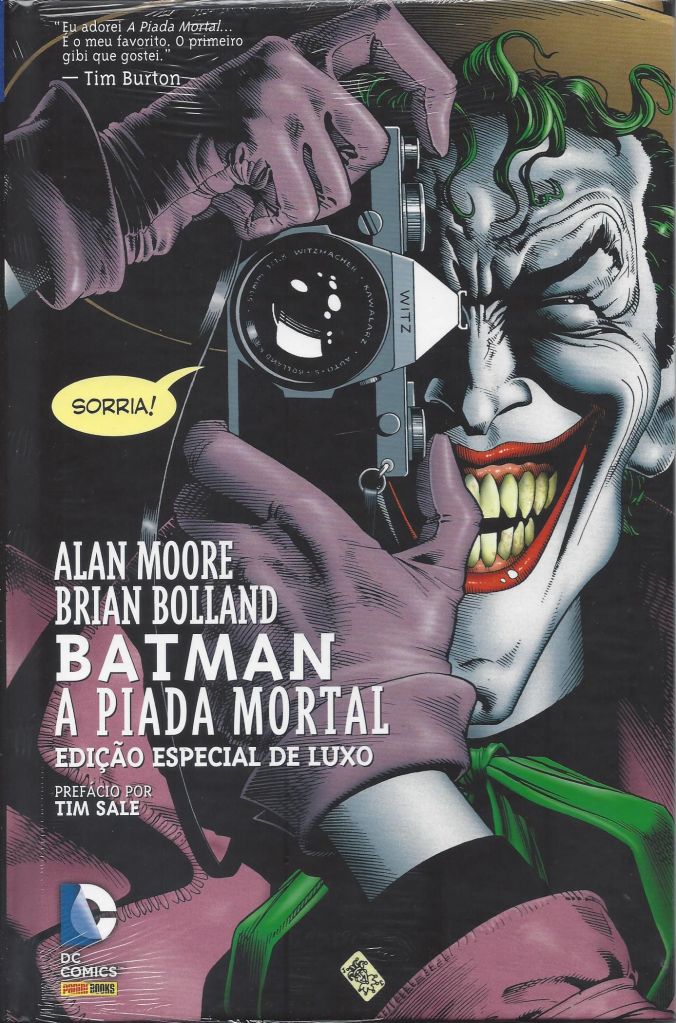 Capa da história em quadrinhos Piada Mortal, contendo o personagem da DC que inspirou o filme Coringa, que concorre ao Oscar 2020 de Melhor Roteiro Adaptado.
